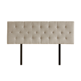 Linen Fabric Double Bed Deluxe Headboard Bedhead - Beige