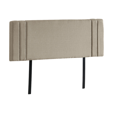 Linen Fabric Double Bed Deluxe Headboard Bedhead - Beige