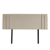 Linen Fabric Double Bed Deluxe Headboard Bedhead - Beige