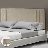 Linen Fabric Queen Bed Deluxe Headboard Bedhead - Beige