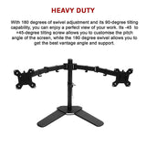 13"-27" Dual Screen Monitor Stand TV Bracket Computer Display Desk Mount Holder