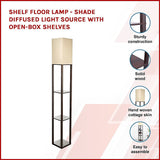 Shelf Floor Lamp - Shade Diffused Light Source with Open-Box Shelves