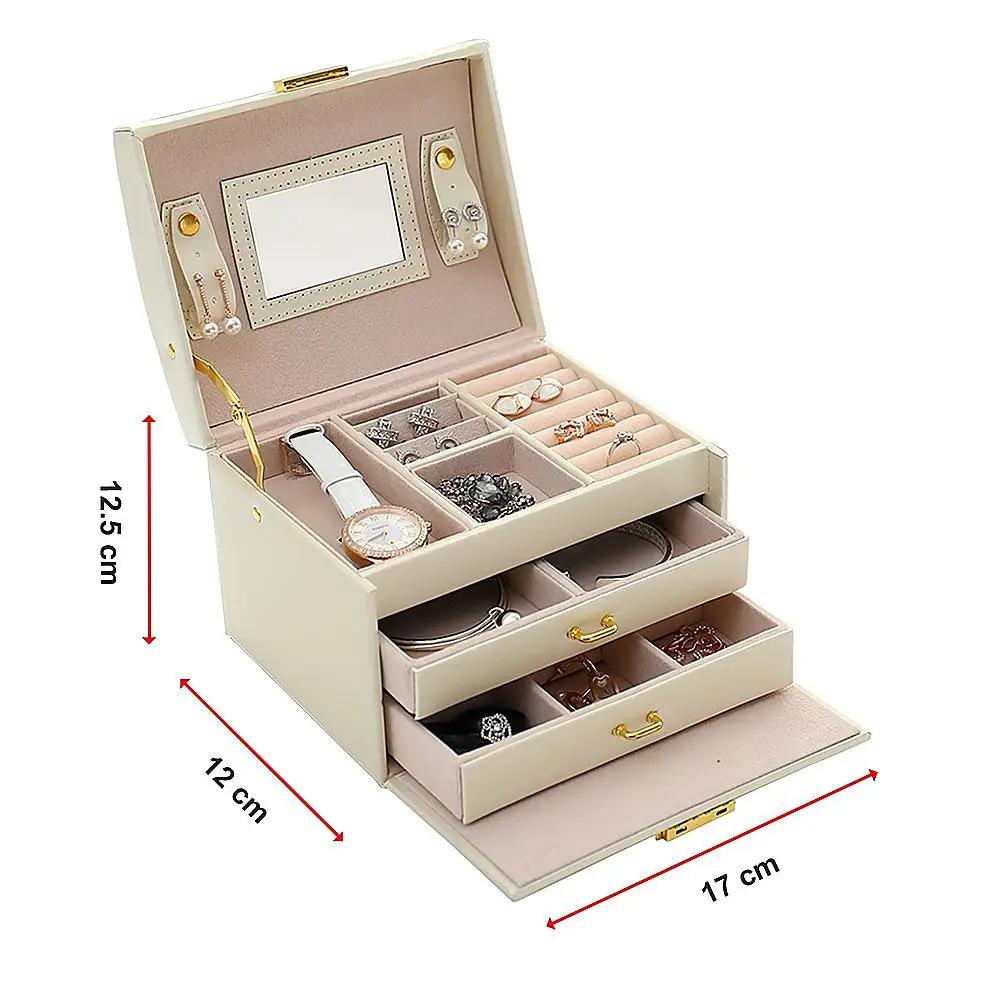 Jewellery Storage Box Girls Rings Necklaces Display Organiser Storage Case