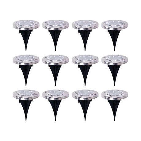 12x Solar Powered LED Buried Inground Recessed Light Garden Outdoor Deck Path