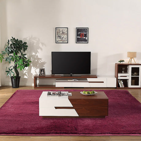 230x200cm Floor Rugs Large Shaggy Rug Area Carpet Bedroom Living Room Mat - Burgundy