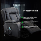 Recliner Chair Electric Massage Chair Lift Heated Leather Lounge Sofa Black