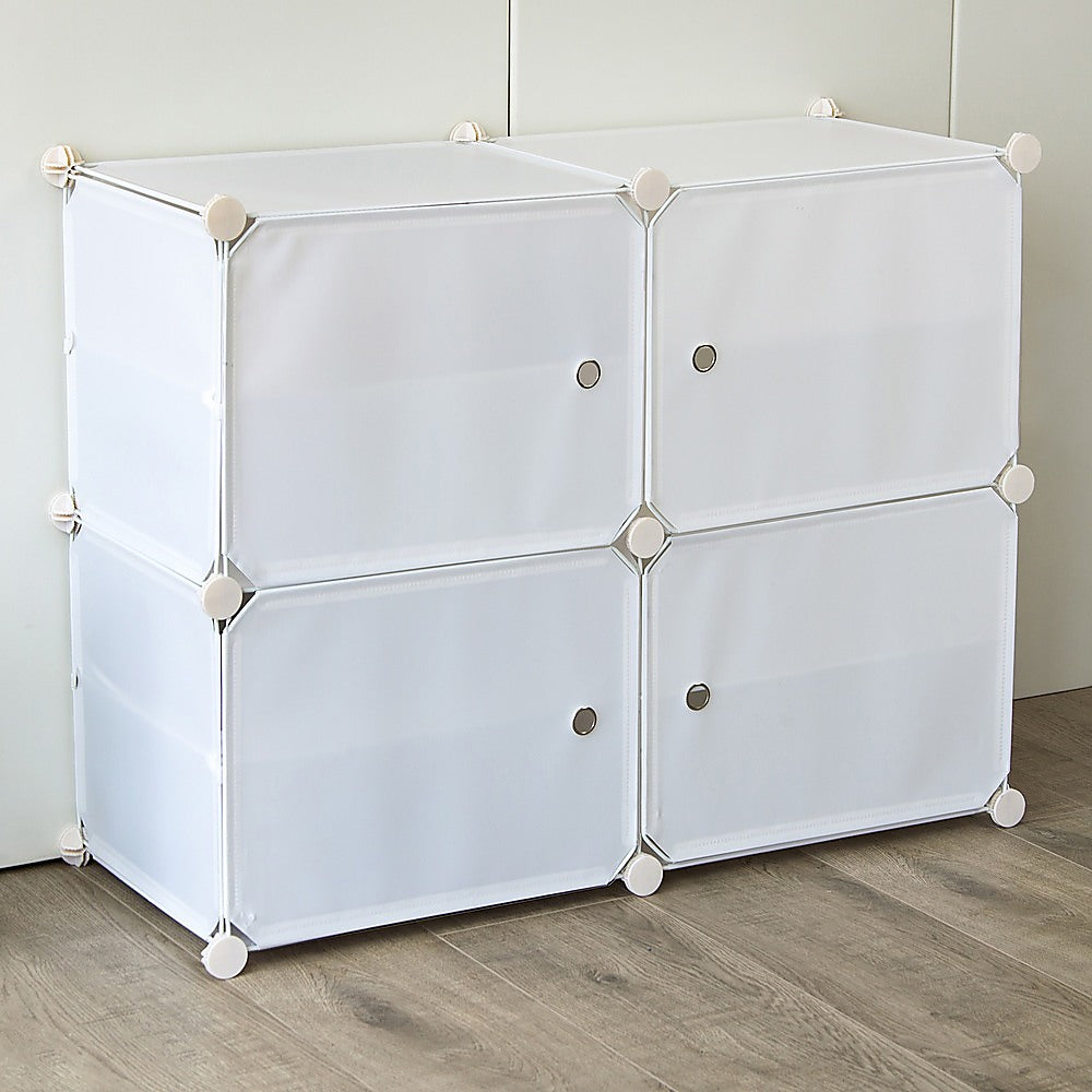 White Cube DIY Shoe Cabinet Rack Storage Portable Stackable Organiser Stand