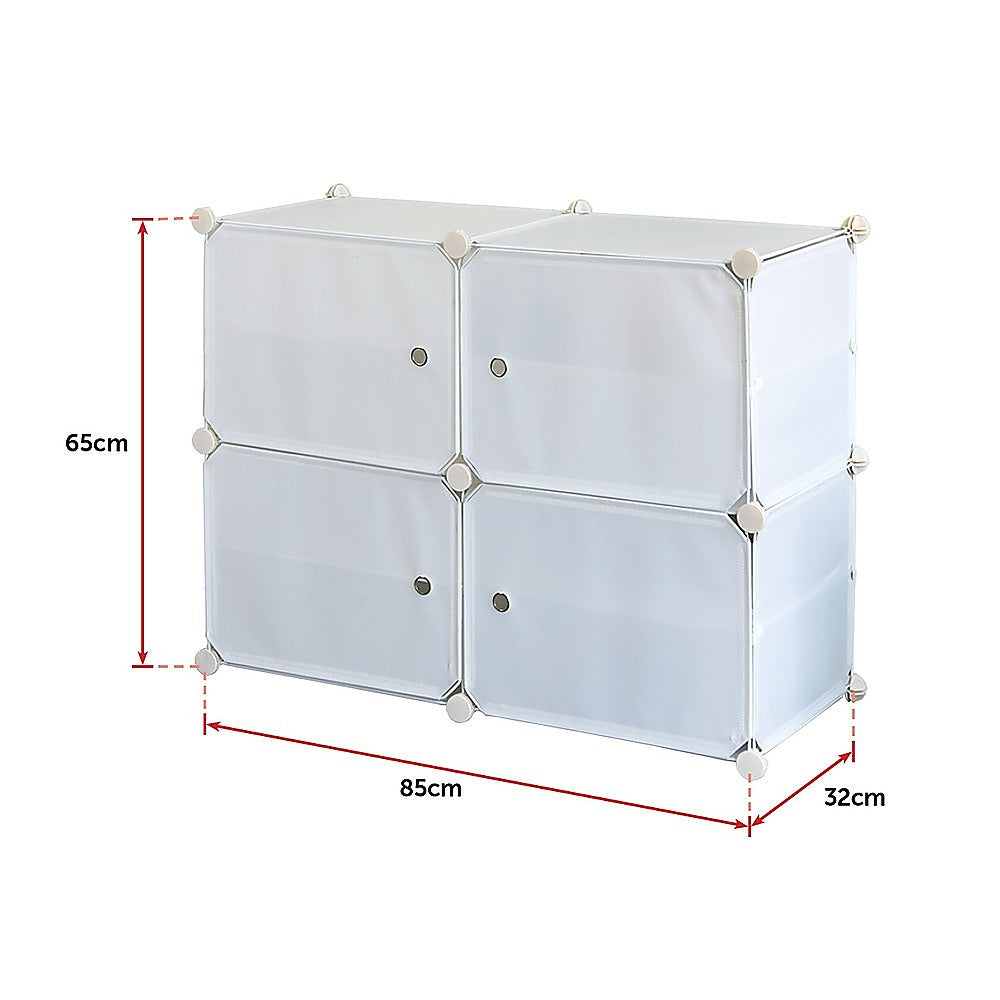 White Cube DIY Shoe Cabinet Rack Storage Portable Stackable Organiser Stand