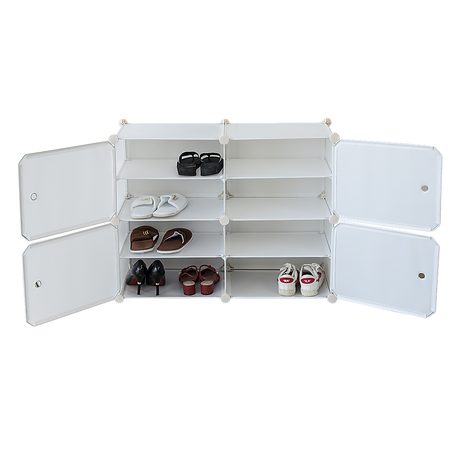 White Cube DIY Shoe Cabinet Rack Storage Portable Stackable Organiser Stand