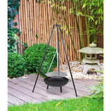 Tripod Garden Fire Pit BBQ Barbecue Cast Iron & Steel Fire Pit Bowl Round