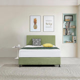 Linen Fabric Double Bed Deluxe Headboard Bedhead - Olive Green