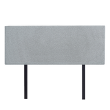 Linen Fabric Double Bed Deluxe Headboard Bedhead - Stone Grey