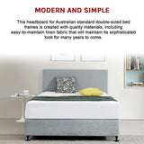 Linen Fabric Double Bed Deluxe Headboard Bedhead - Stone Grey