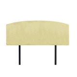 Linen Fabric Double Bed Curved Headboard Bedhead - Sulfur Yellow