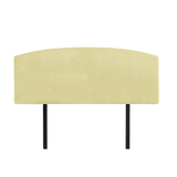 Linen Fabric Queen Bed Curved Headboard Bedhead - Sulfur Yellow