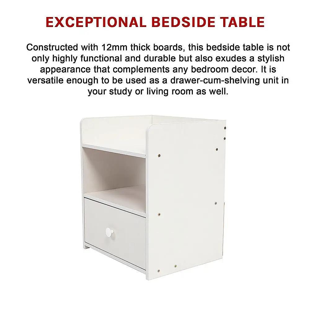 Bedside Tables Side Table Nightstand Storage Drawer Shelf Bedroom