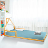 Pine Wood Floor Bed House Frame for Kids and Toddlers