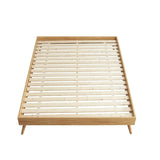 Natural Oak Ensemble Bed Frame Wooden Slat Queen