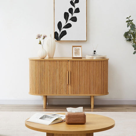 Ember Column Wooden Sideboard Table in Natural