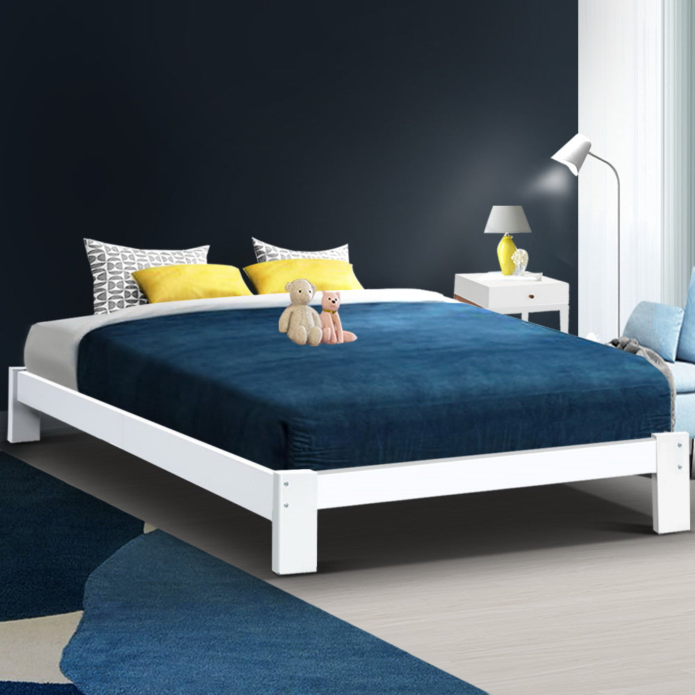 Jade White Timber Bed Frame Double Size