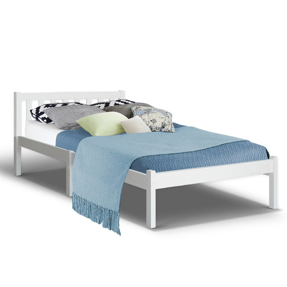 Sofie White Pine Bed Frame - King Single Size