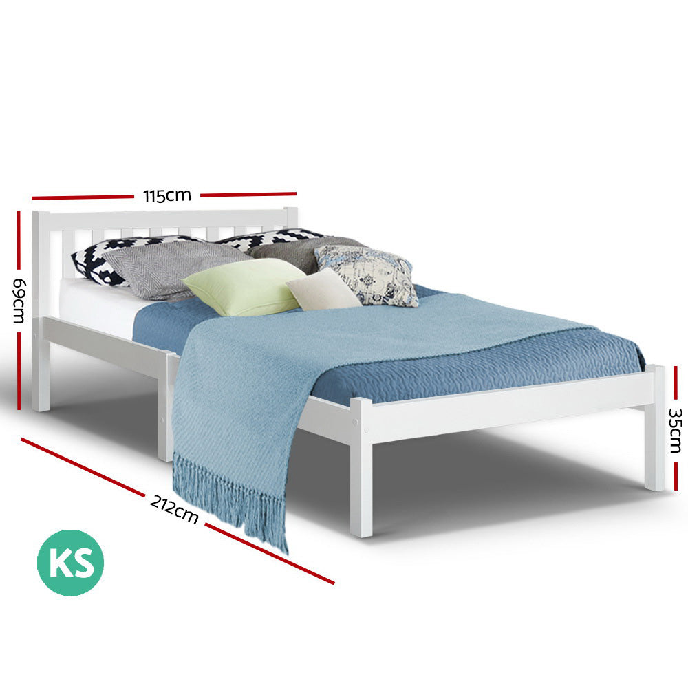 Sofie White Pine Bed Frame - King Single Size