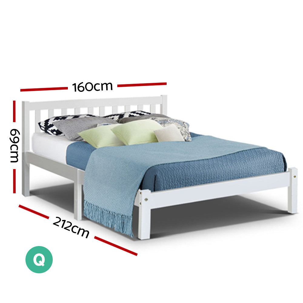 Sofie White Bed Frame Queen Size