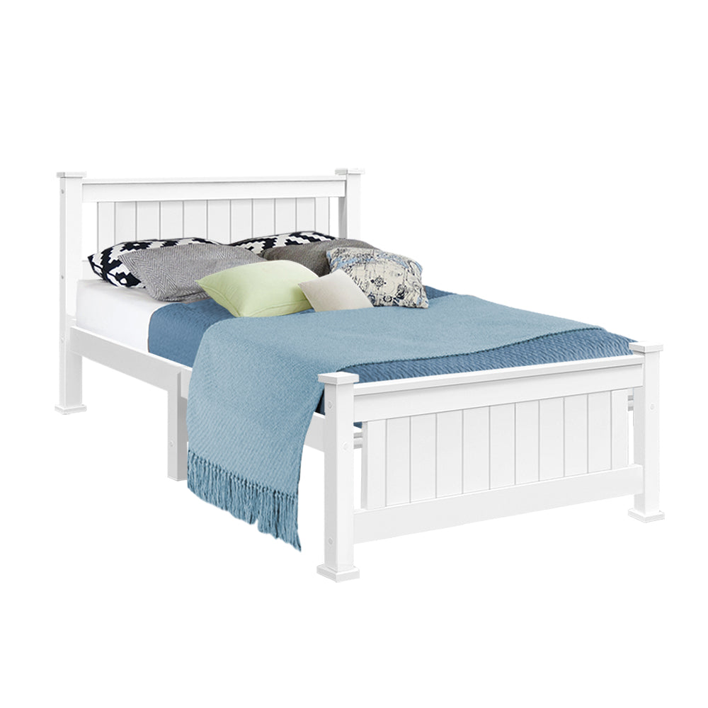 Bed Frame King Single Size Wooden White JADE