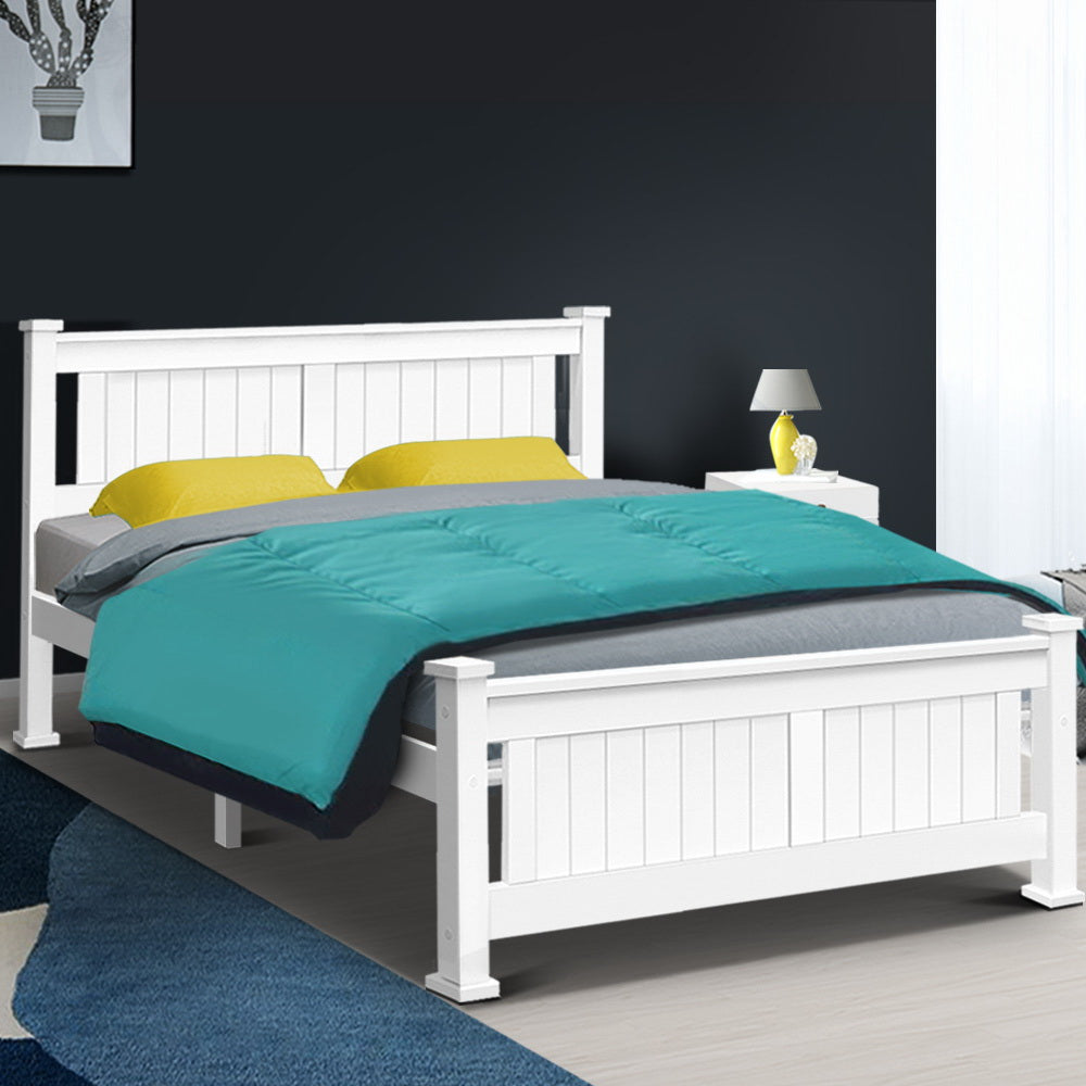 Rio White Queen Bed Frame