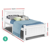 Luna White Single Wooden Bed Frame