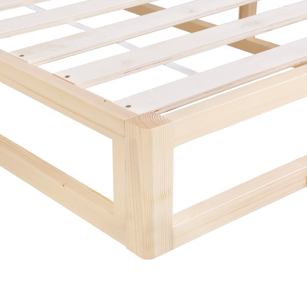 Bed Frame King Single Size Wooden White JADE