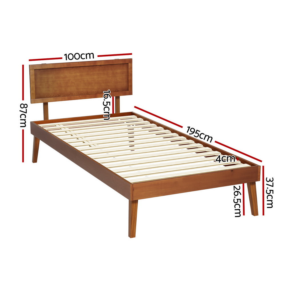 SPLAY Walnut Single Bed Frame