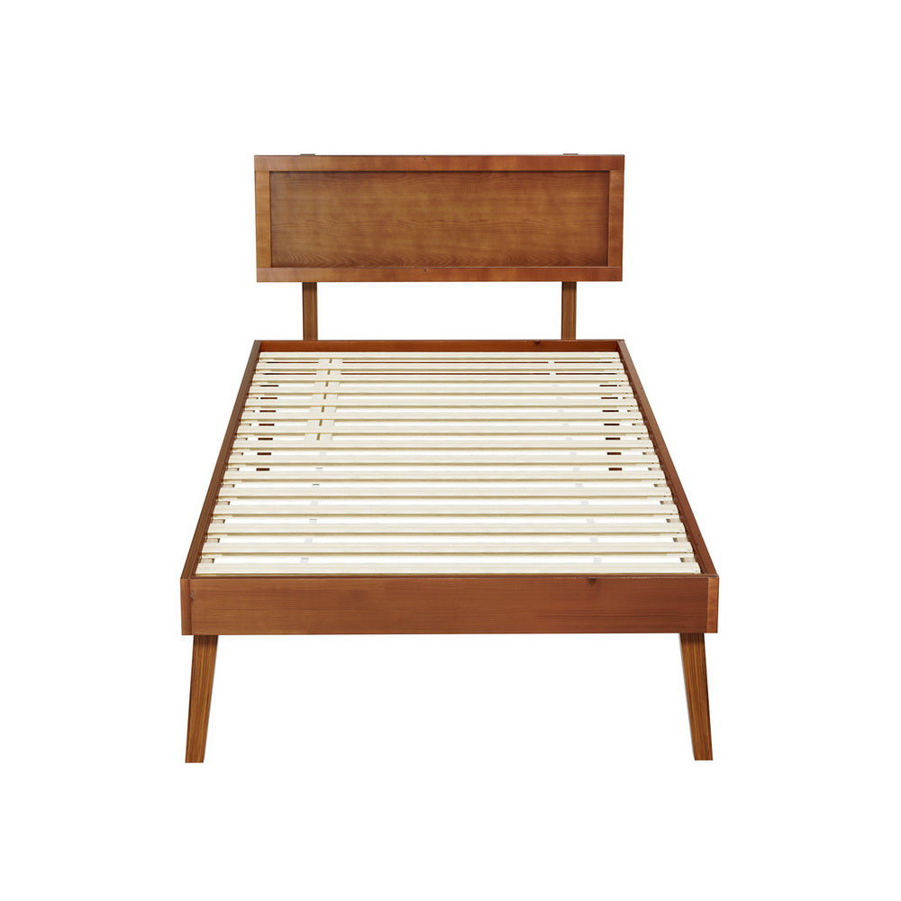 SPLAY Walnut Single Bed Frame