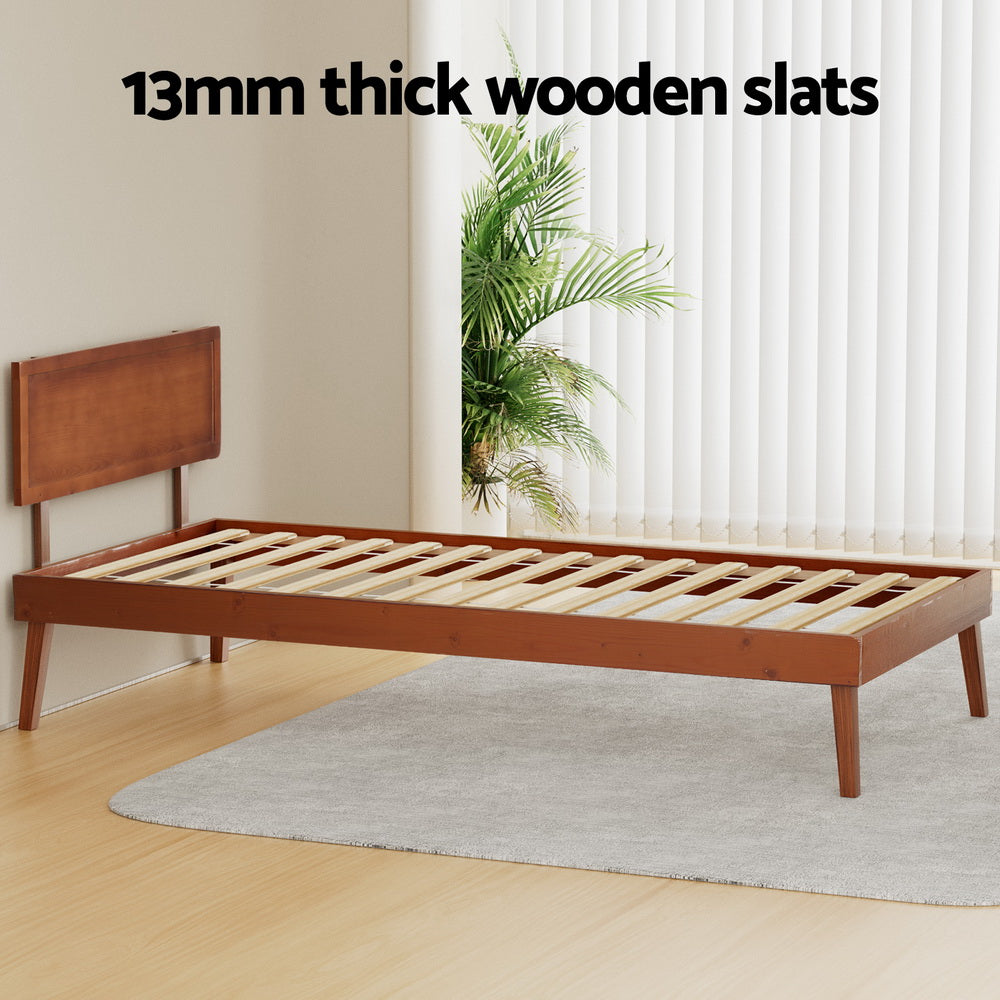 SPLAY Walnut Single Bed Frame