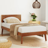 SPLAY Walnut Single Bed Frame