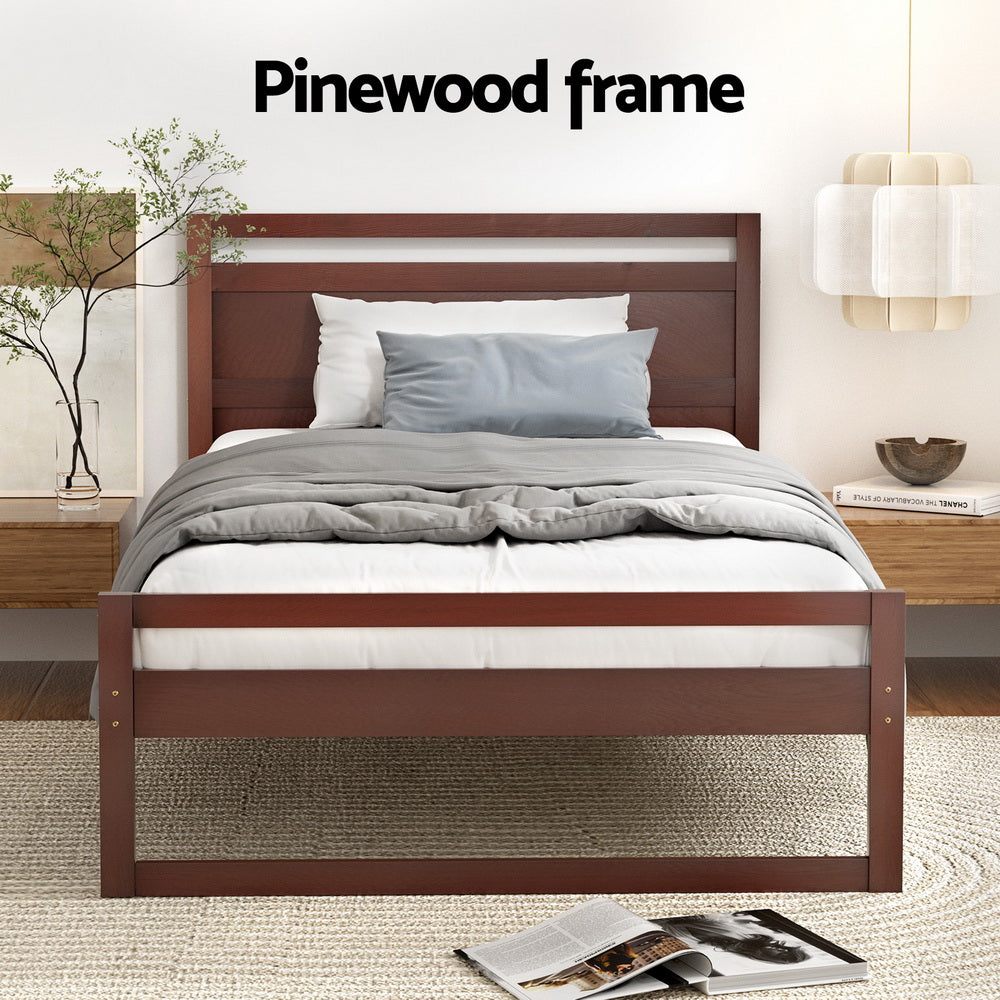 WITTON Walnut Bed Frame - King Single Size