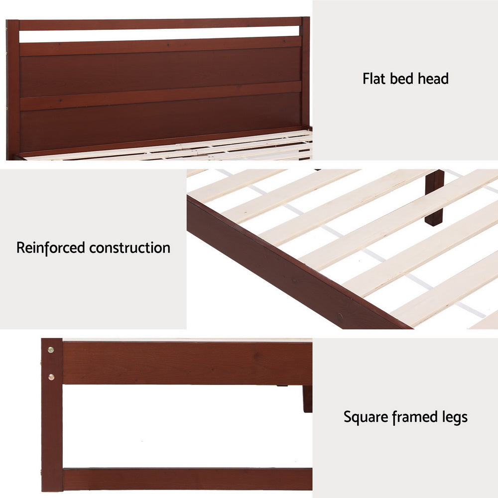 WITTON Walnut Bed Frame - King Single Size