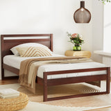 WITTON Walnut Bed Frame - King Single Size