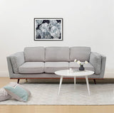 Ember 3 Seater Sofa Beige Fabric Modern Lounge Set for Living Room Couch with Wooden Frame