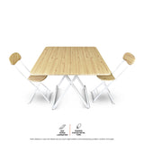 Home Master Foldable Dining Table &amp; Chairs Indoor/Outdoor Sturdy 74 x 80cm